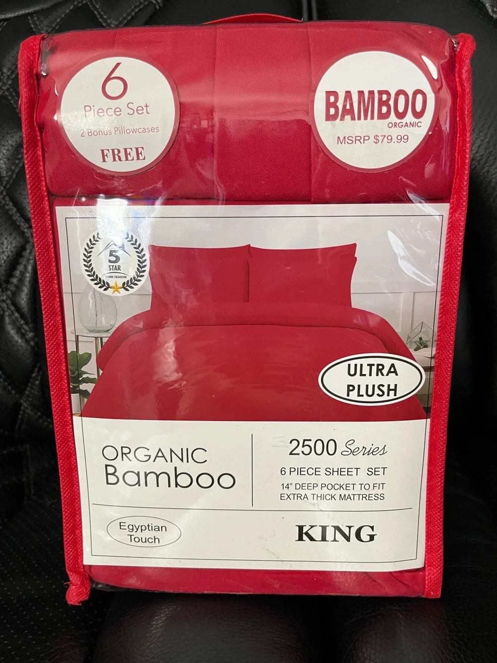 Organic Bamboo Ultra Plush King Sheet Set - Red